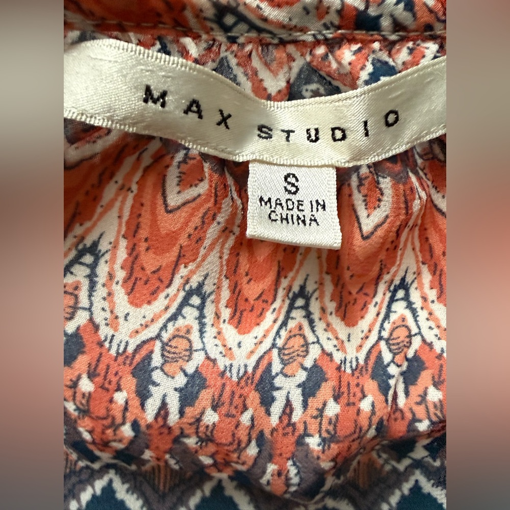 Max Studio Pink and Black Patterned Blouse - Picture 3 of 3